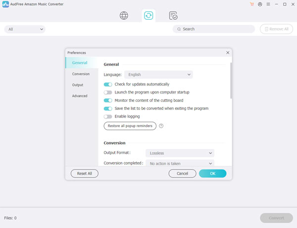 customize audio parameters of aiff output