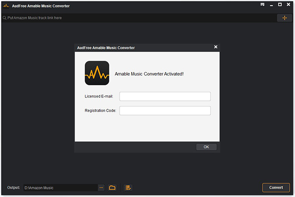launch and register audfree amazon music converter