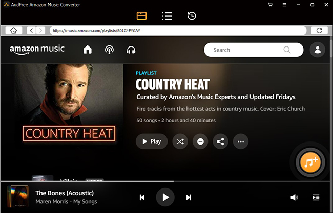 choose playlists from amazon music to audfree