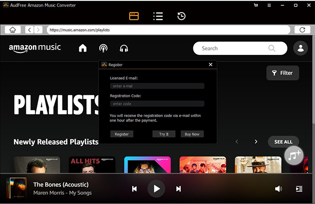 register audfree amazon music converter