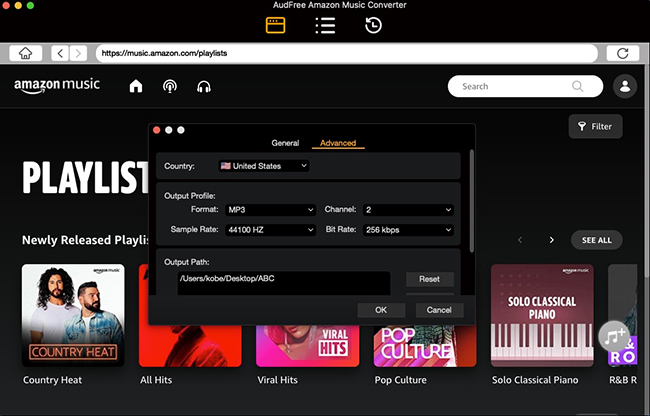 register audfree and customize amazon music for ipad