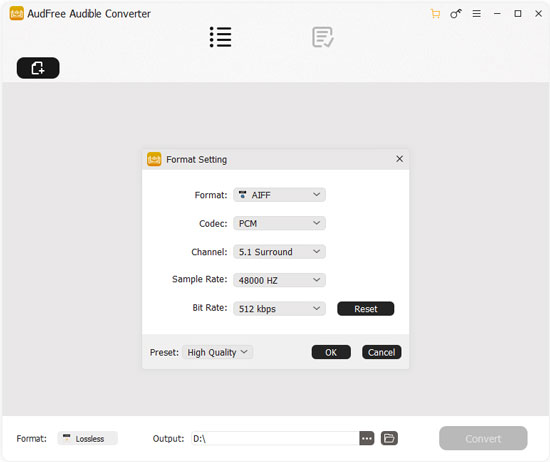 audfree audible converter setting schedule