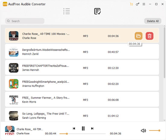 find converted audible audiobook files