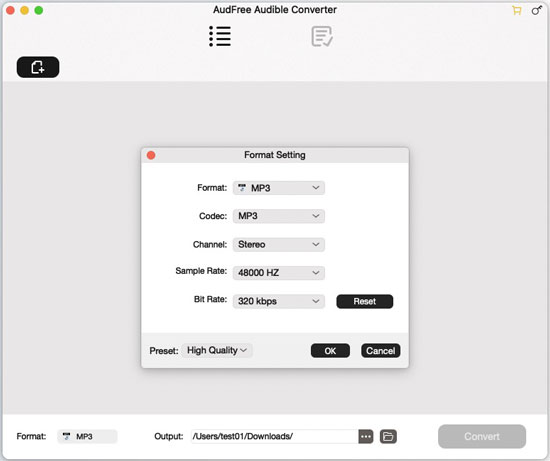 set audible book as mp3