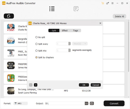 edit and split audible books