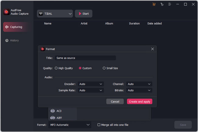 set output format