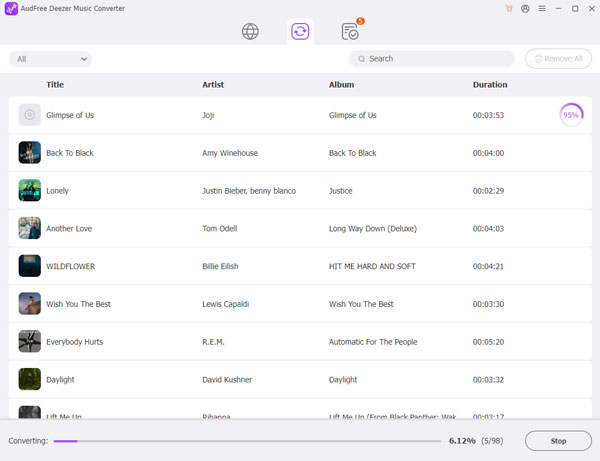 AudFree Deezer Music Converter for Windows Screenshot