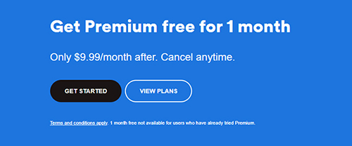 spotify free 1 month trial