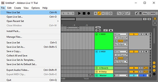 ableton live create new live set