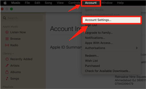 cancel apple music on mac via apple music app