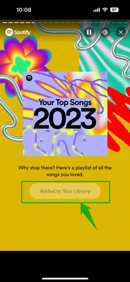 add 2023 spotify wrapped top songs to your library