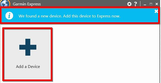 add a device on garmin express