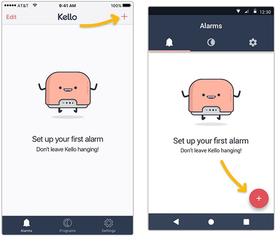 create an alarm clock via kello