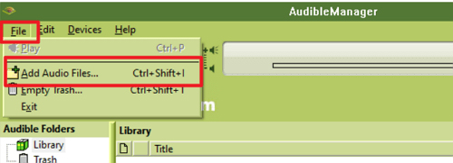 add audiobooks to audible manager