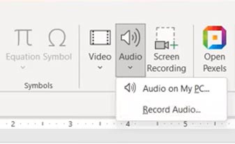 add audio on my pc to powerpoint