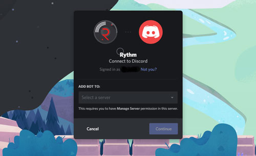 add youtube music bot to discord