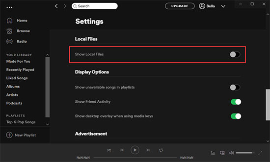 local flac files on spotify computer