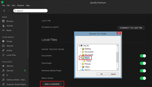 add local files to spotify windows