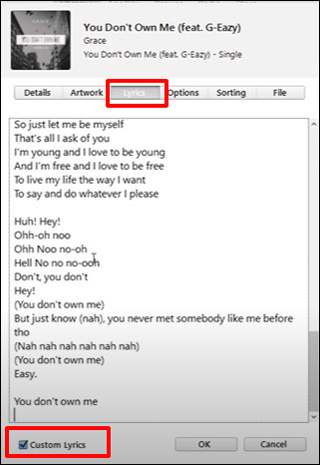 add custom lyrics to apple music songs via itunes