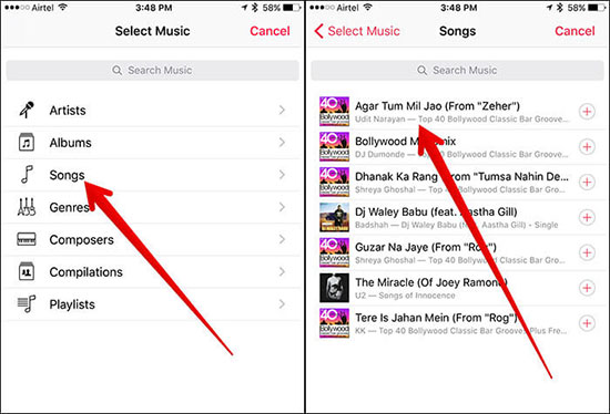 add music to clips from apple music 