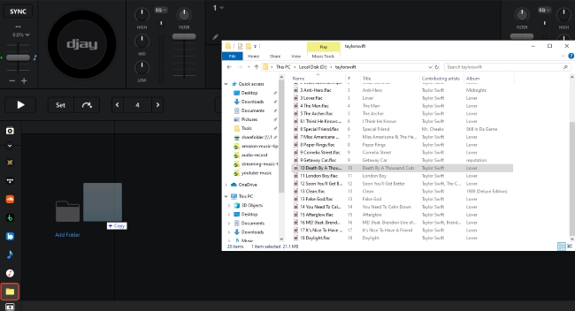 find amazon converted music on djay pro windows