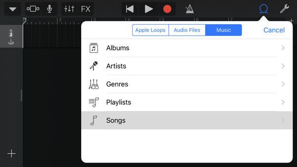 add tidal music to garageband ios