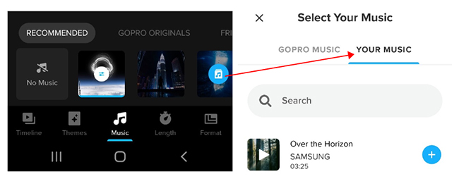 add apple music to gopro quik android