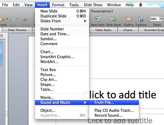 put amazon music in powerpoint on mac