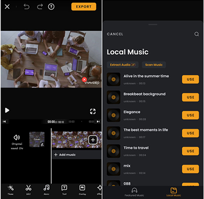 add music from spotify to video on vivavideo android