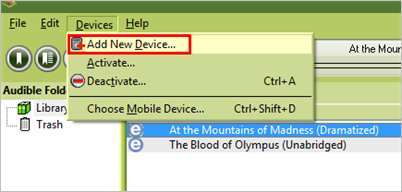 add kindle devices on audible manager