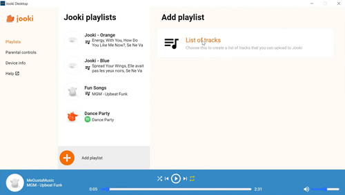 add spotify playlists to jooki