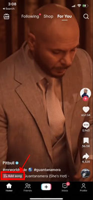 add song option in tiktok