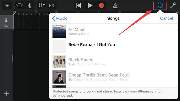 add apple music to garageband ios