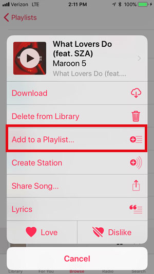 add songs to apple music playlist