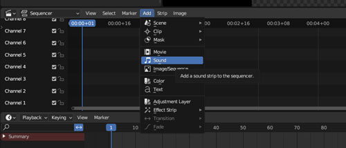add sound to blender video