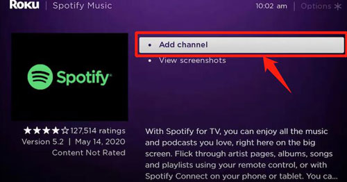 get spotify on roku device directly