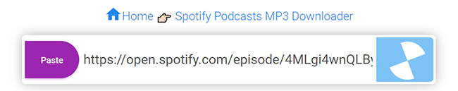 paste spotify podcast url to pastedownload