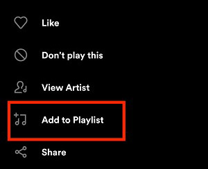 add spotify songs to playlist