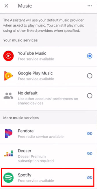 link spotify to google home hub