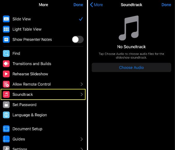 add spotify music to keynote on iphone