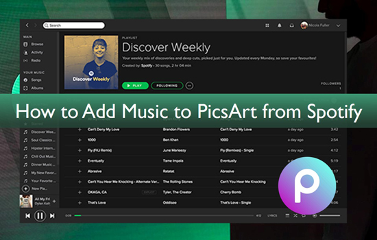 add spotify music to picsart