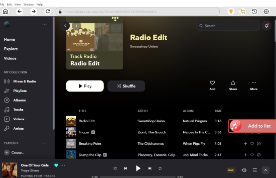 add tracks to pazu tidal converter