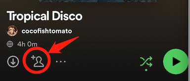 click on add users icon on spotify mobile app