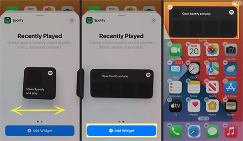 add spotify widget on iphone