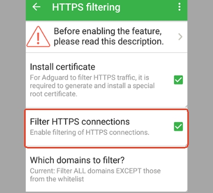 adguard https flitering for blocking soundcloud ad