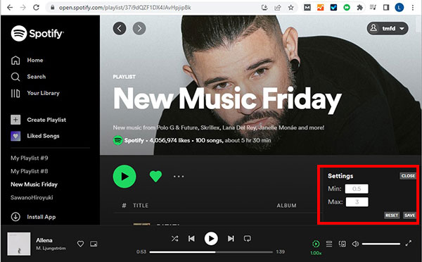 adjust spotify playback speed settings