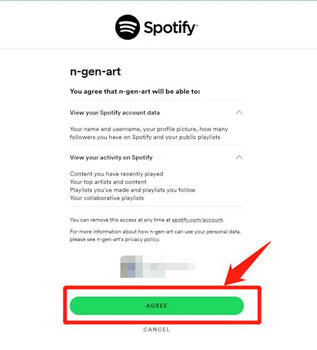 agree n gen to access your spotify stats
