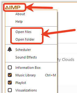 add spotify music to aimp via open files folder on windows