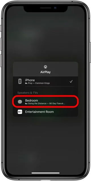 select homepod on iphone