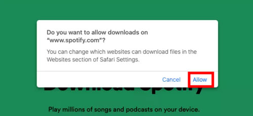 allow to download spotify app on mac